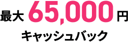 最大65,000円キャッシュバック