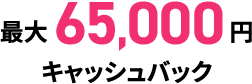 最大65,000円キャッシュバック