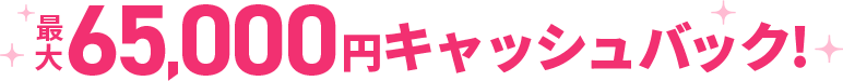 最大65,000円キャッシュバック
