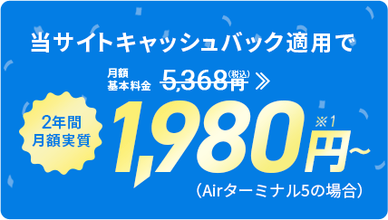 2年間月額実質1,980円～