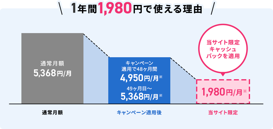 1年間で1,980円で使える理由